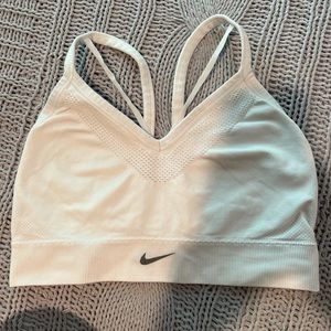 White Nike sports bra